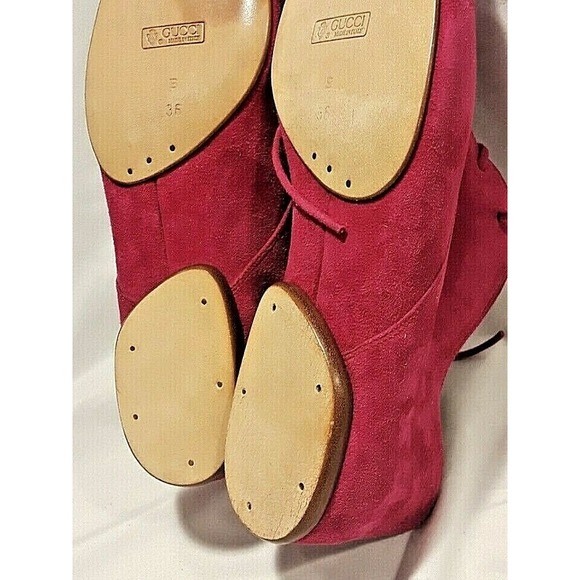 Gucci collectors new Authenticated vintage ankle boots in fuchsia suede-sz 6 med - Picture 4 of 12